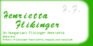 henrietta flikinger business card